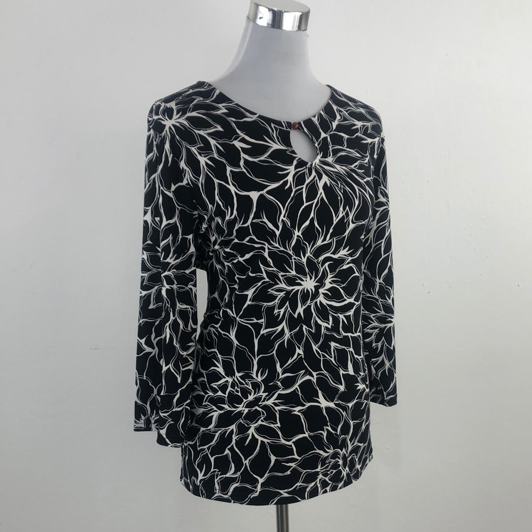 Blusa Negro de Flores Sagharbor