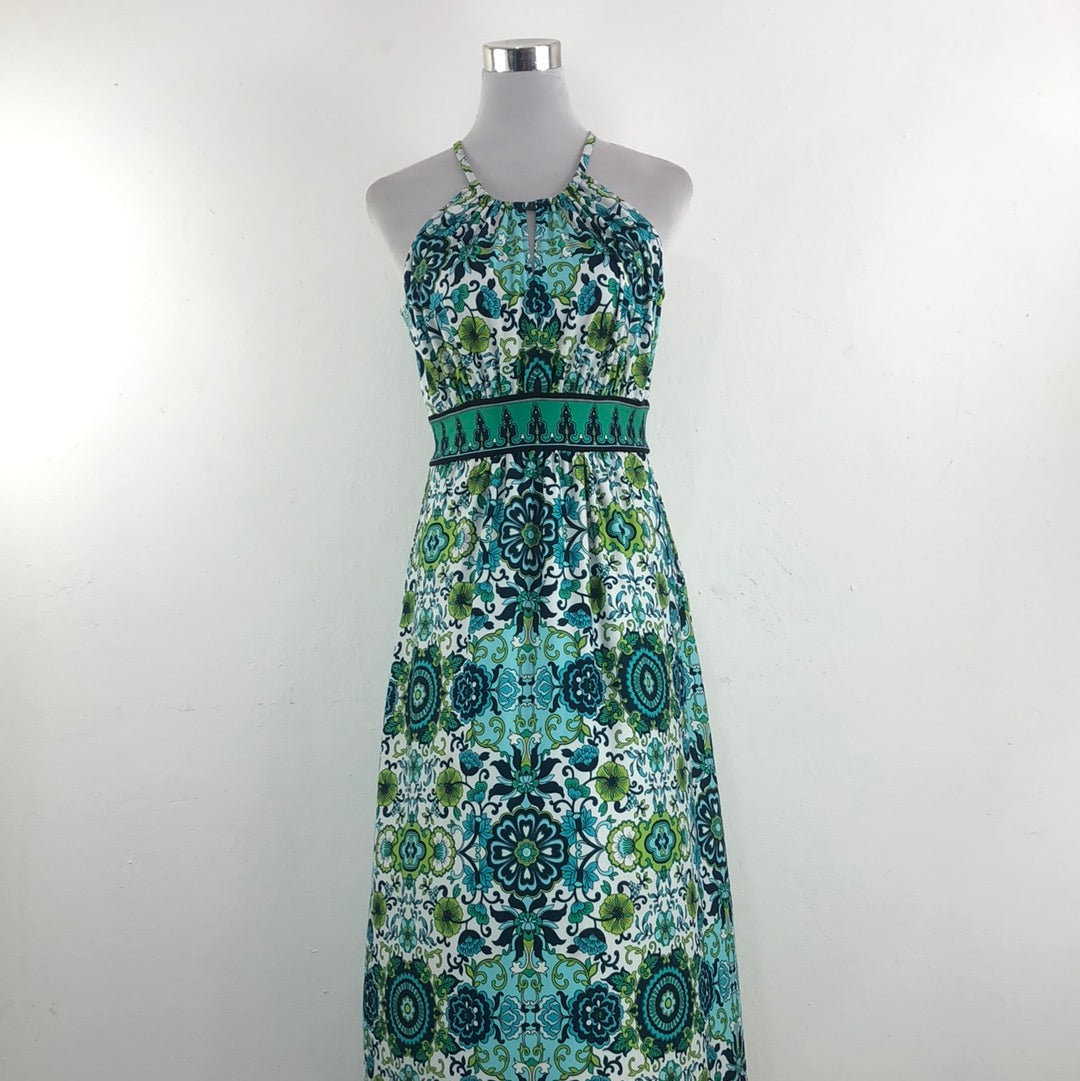 Vestido Verde de Flores London Style