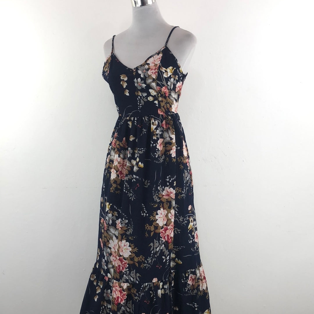 Vestido Azul Marino de Flores Shein