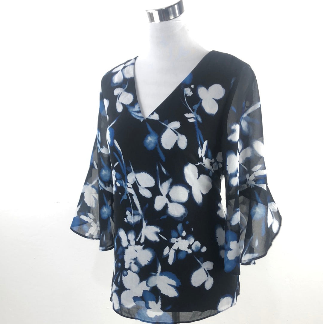 Blusa Negro de Flores Calvin Klein