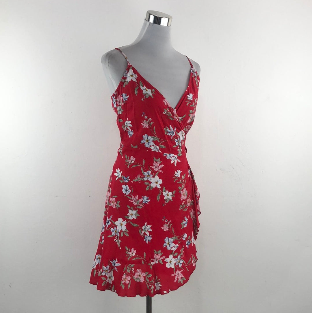 Vestido Rojo de Flores Divided