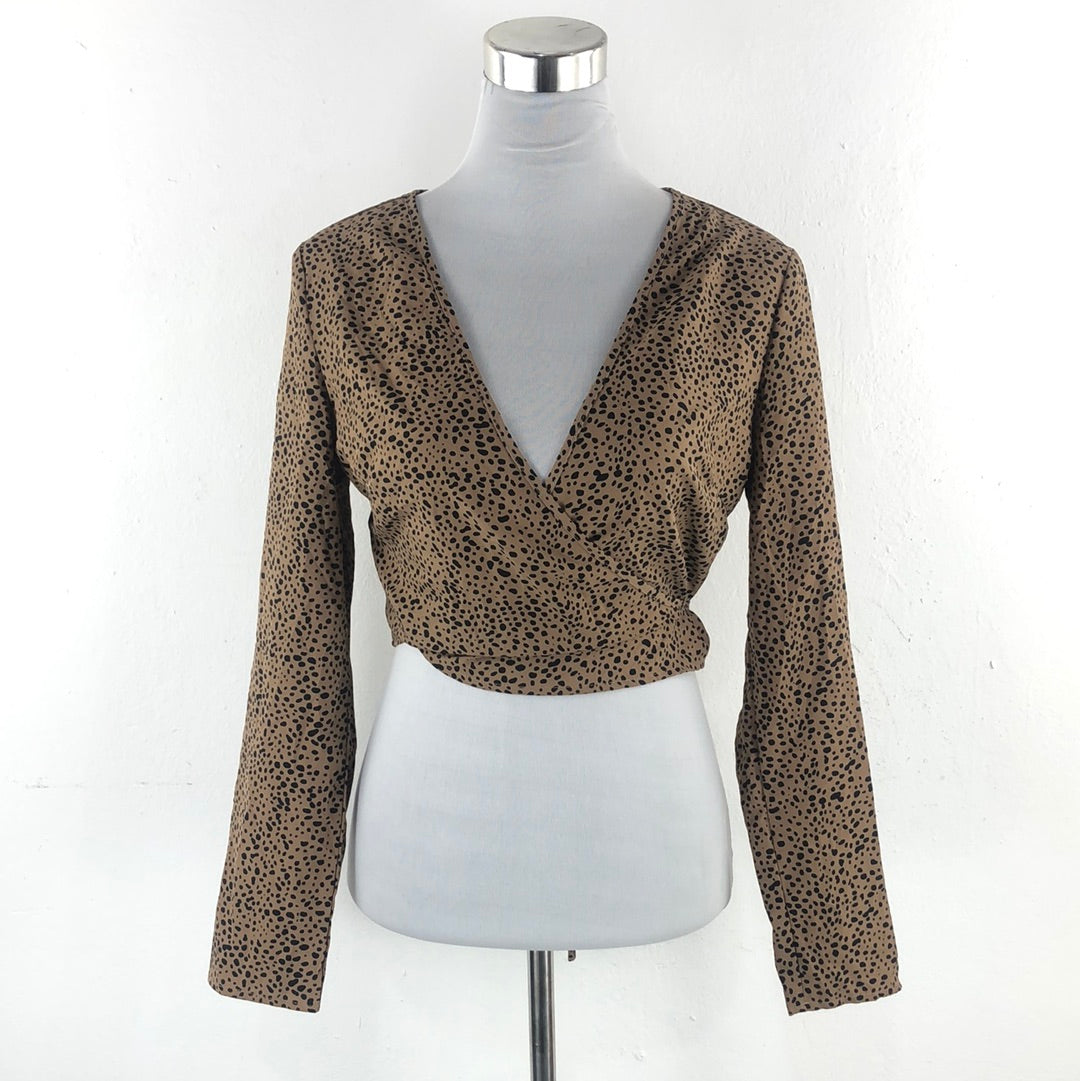 Blusa Marron de Lunares Shein