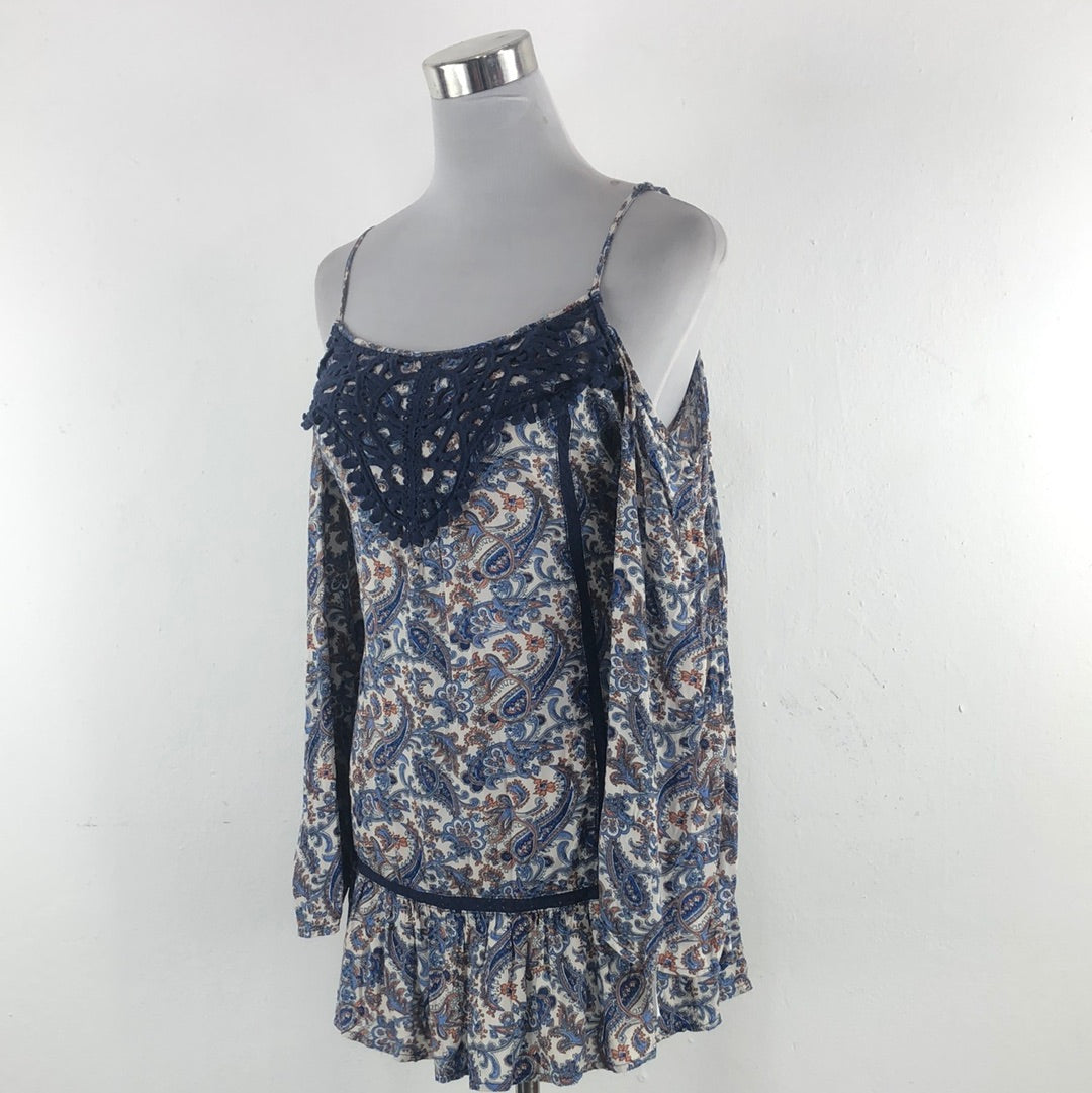 Blusa Azul de Flores C'isa