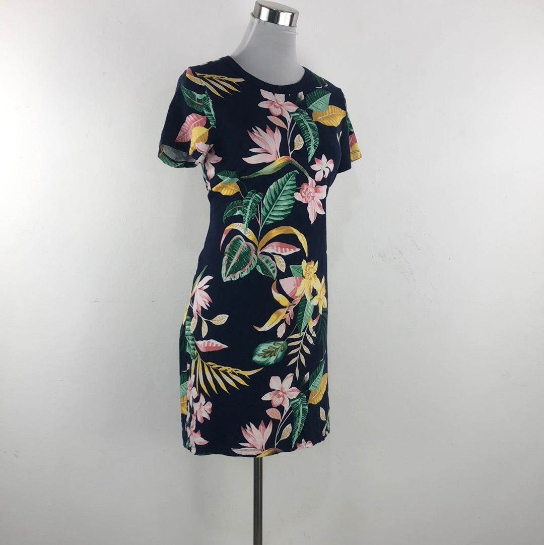 Vestido Azul Marino de Flores Old Navy
