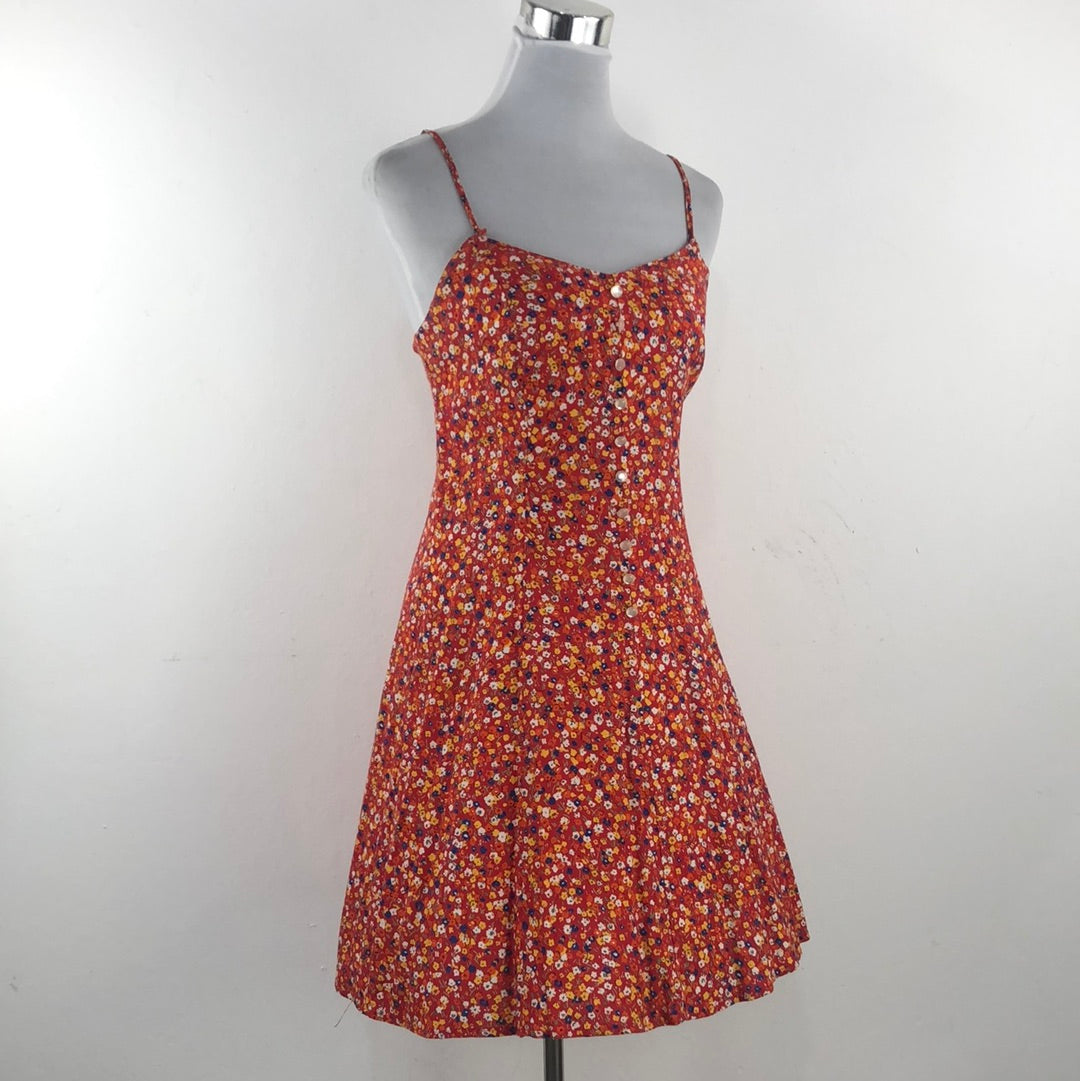 Vestido Rojo de Flores Moda Int´l