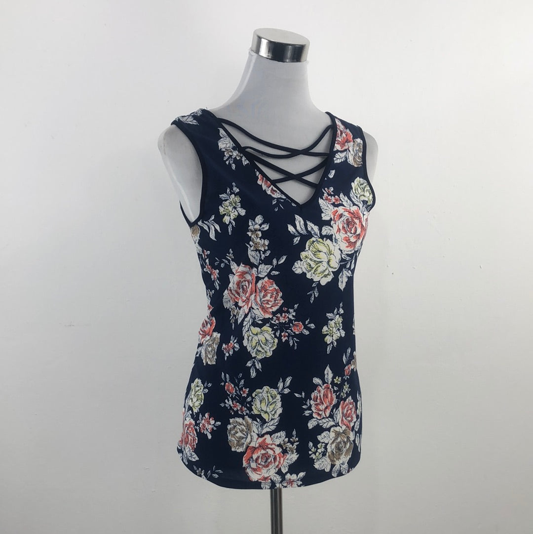 Blusa Azul Marino de Flores