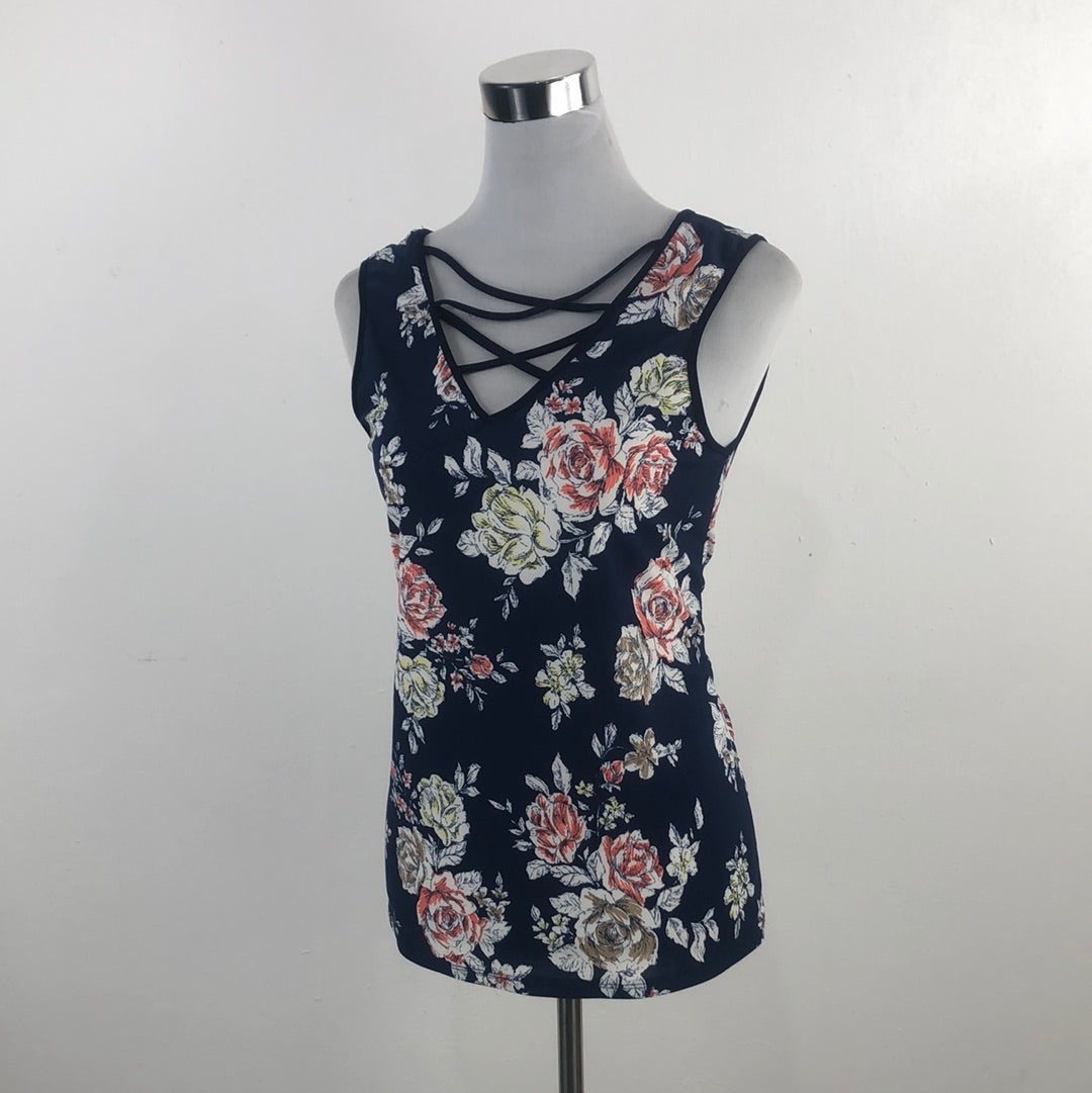 Blusa Azul Marino de Flores