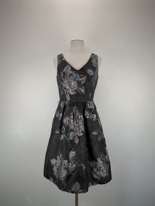 Vestido Negro Floral White Black