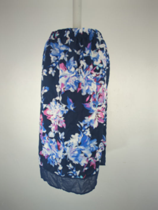 Falda Azul marino Floral Bon Worth