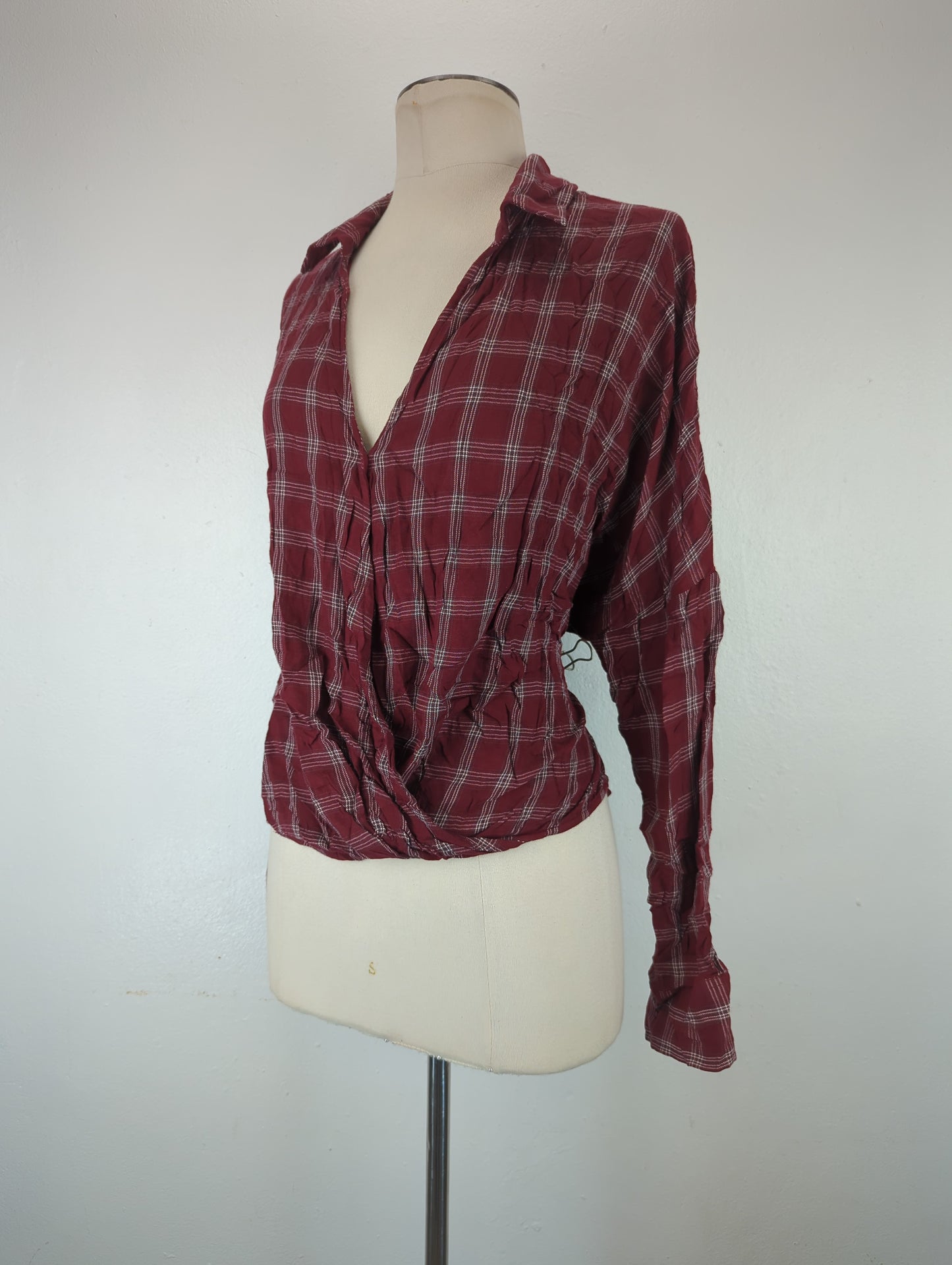 Camisa Rojo vino de Cuadro Loft