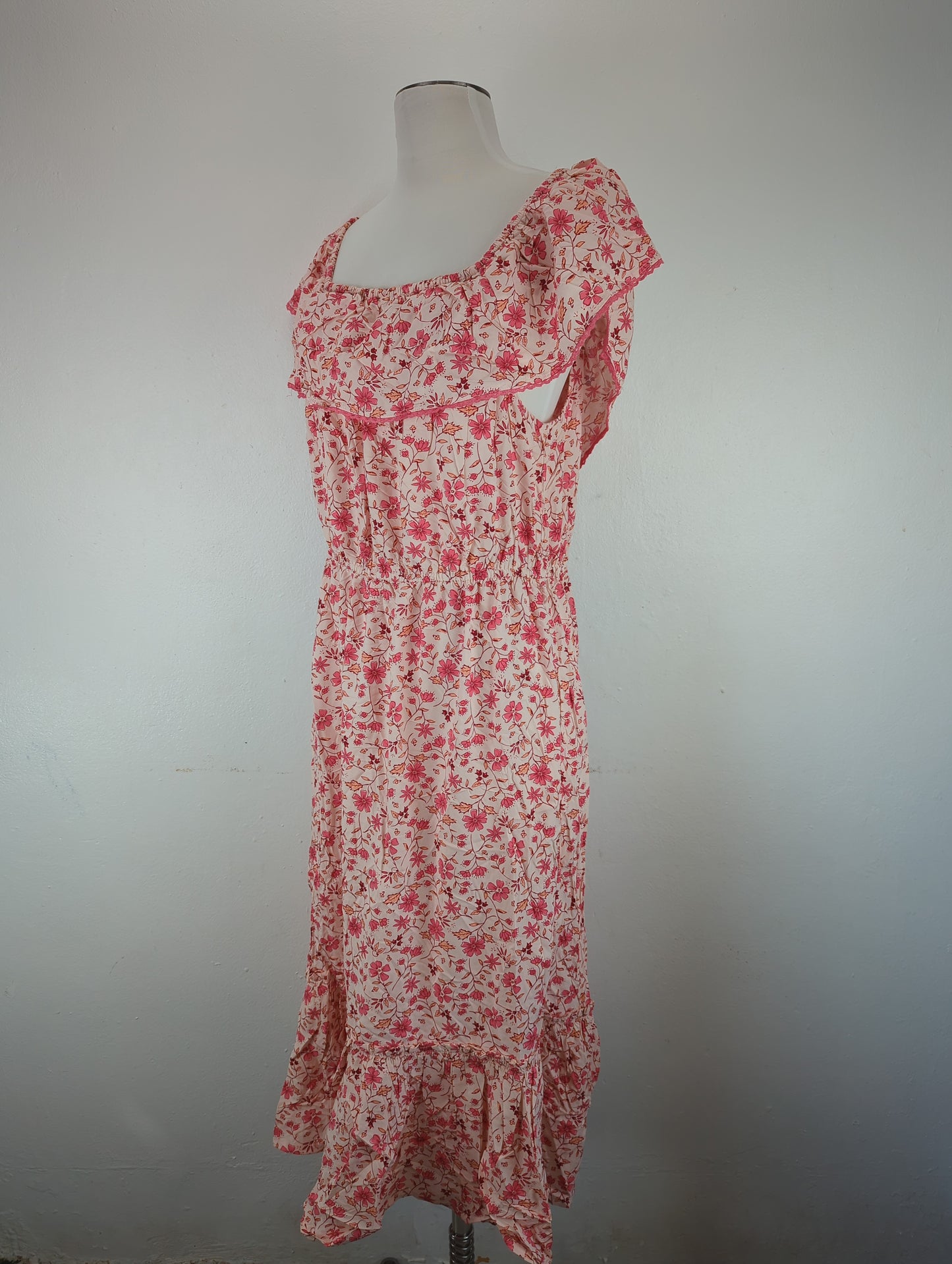 Vestido Crema Floral Nautica