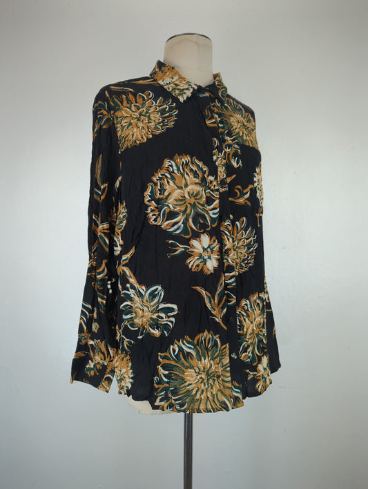 Camisa Negro Floral Wondenly