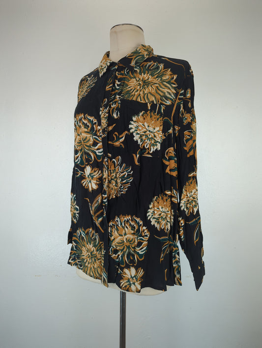 Camisa Negro Floral Wondenly