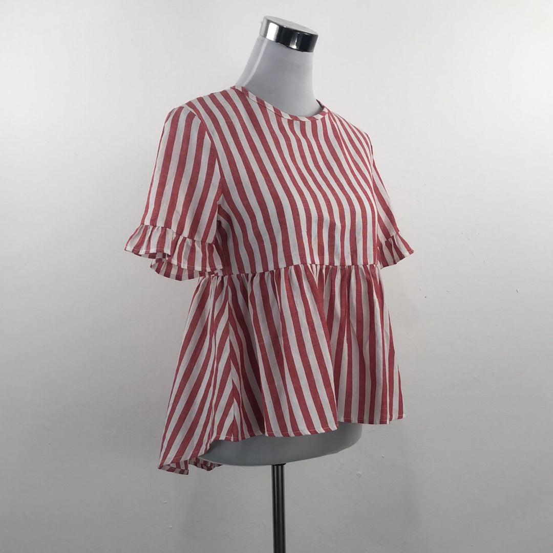 Blusa Rojo de Rayas Shein