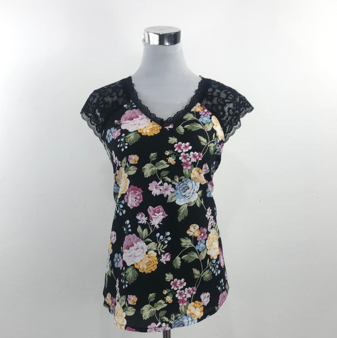 Blusa Negro de Flores Shein