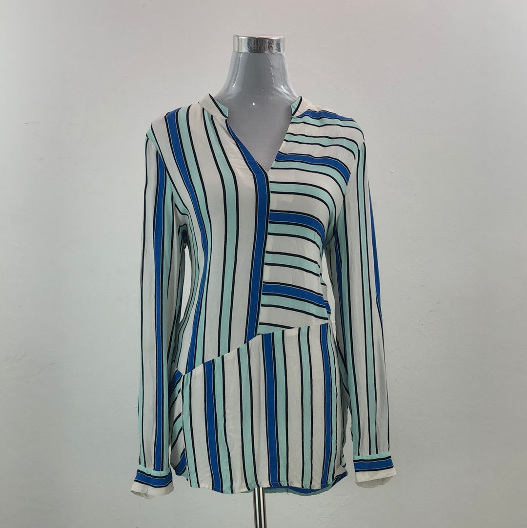 Blusa de Rayas Blanco Vince Camuto