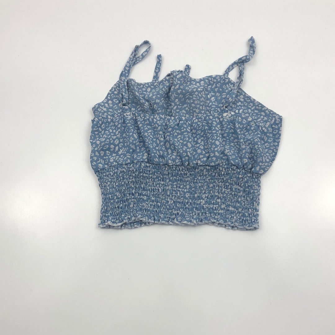 Top Azul de Flores Romwe