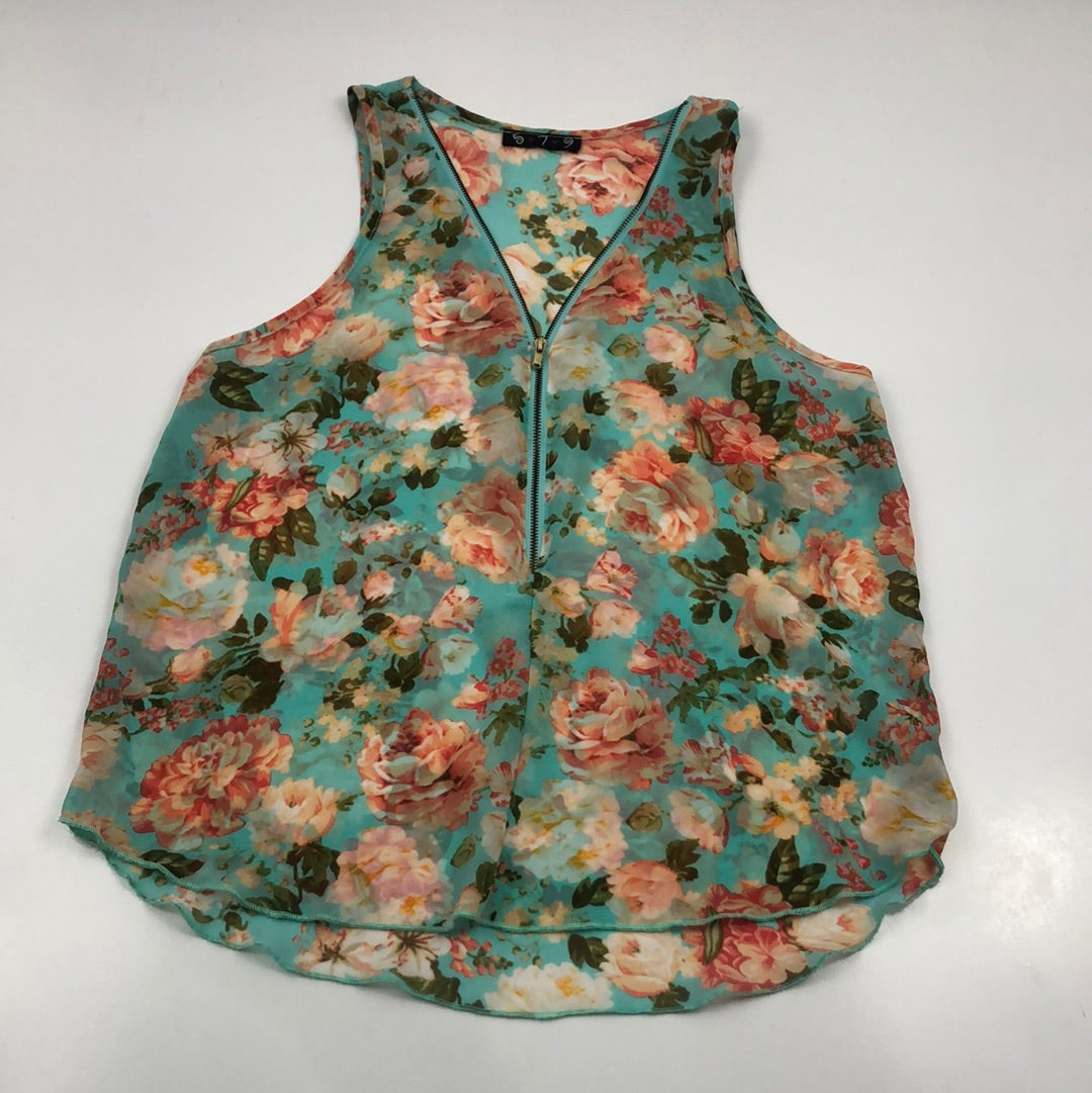 Blusa Azul de Flores