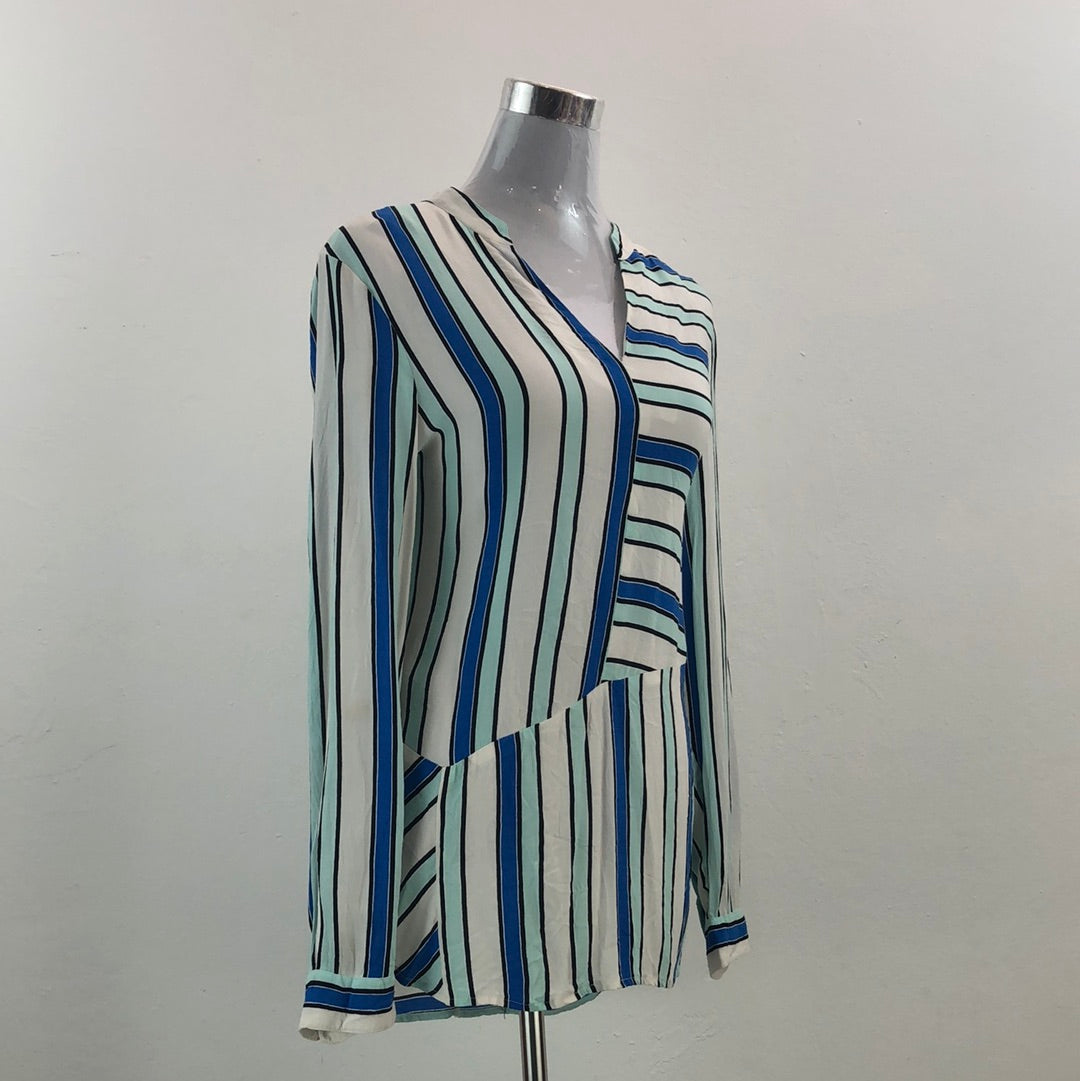 Blusa de Rayas Blanco Vince Camuto