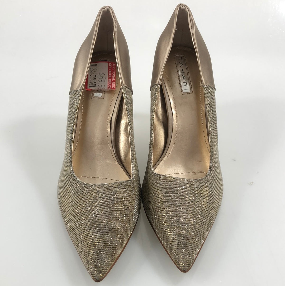 Zapatilla de Brillo Nude Tahari