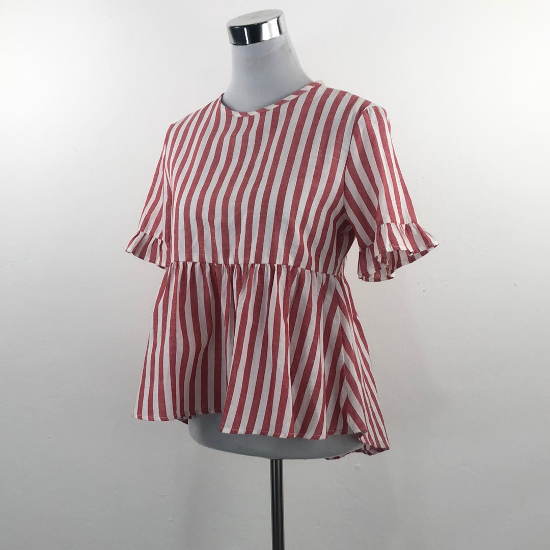 Blusa Rojo de Rayas Shein