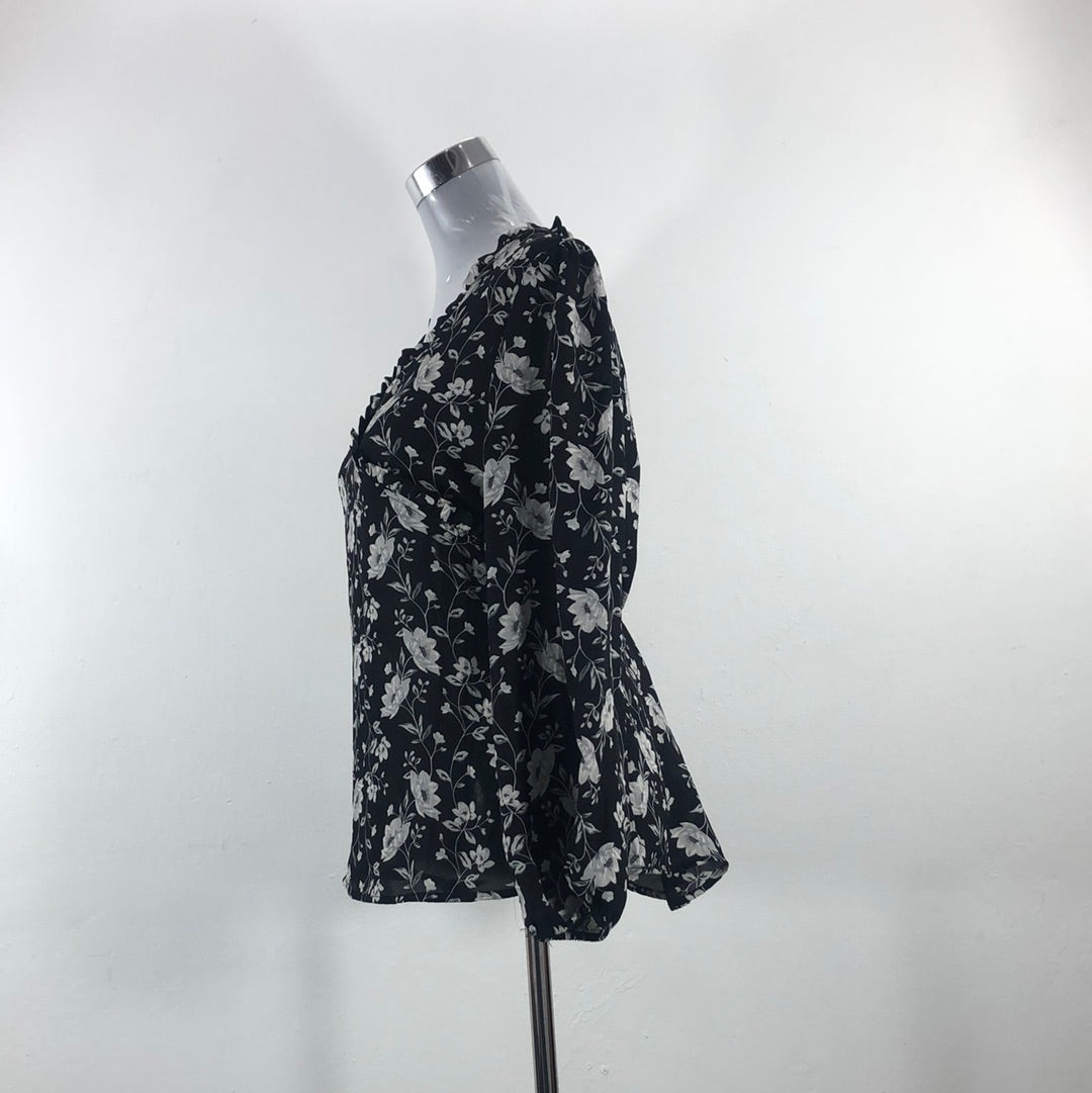 Blusa Negro de Flores Old Navy