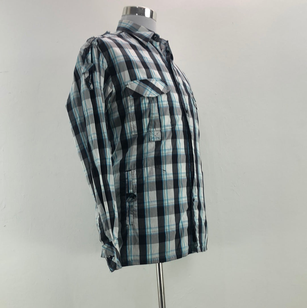 Camisa para Hombre de Cuadro Azul Rocawear