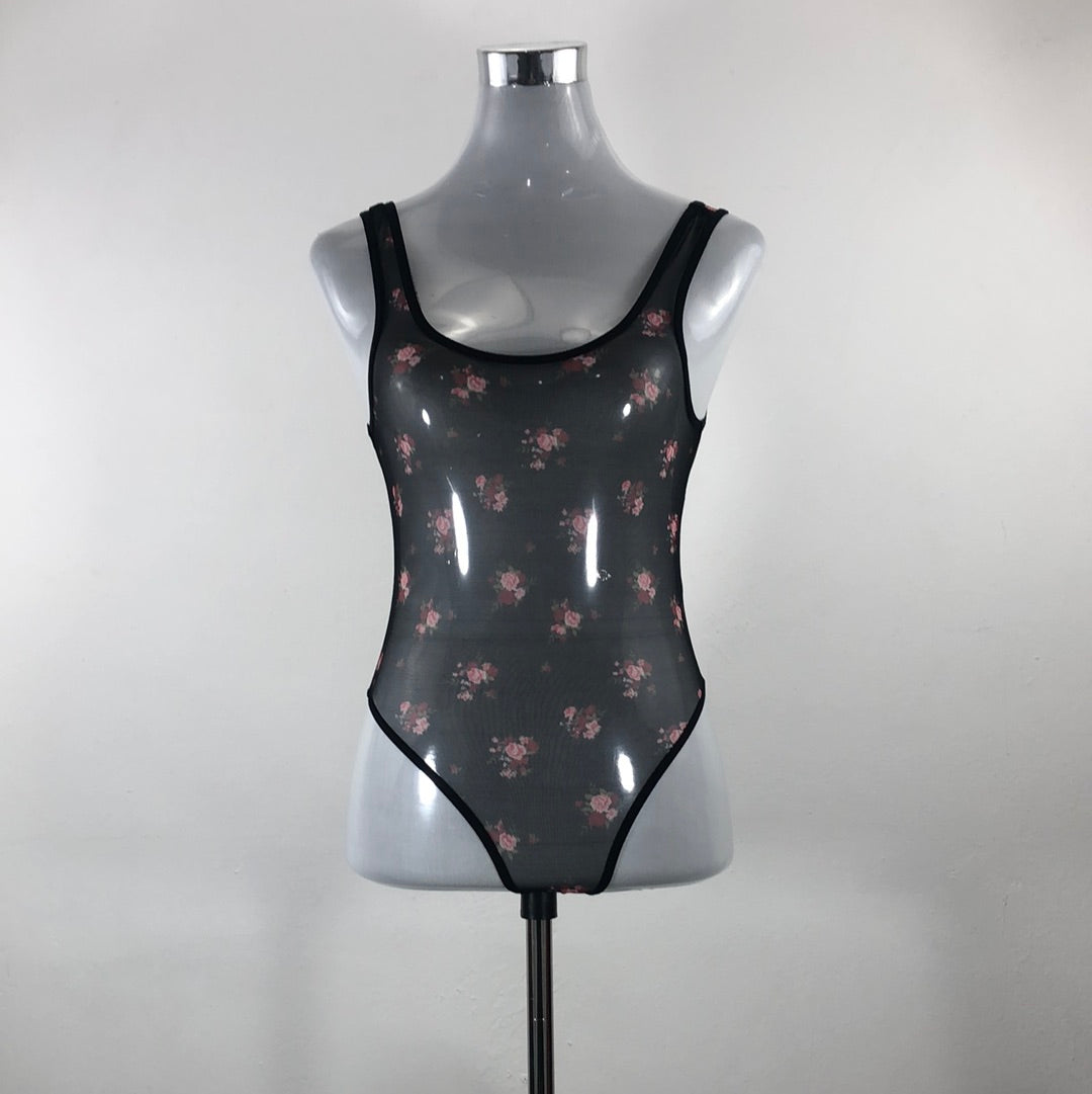 Body Negro de Flores Shein