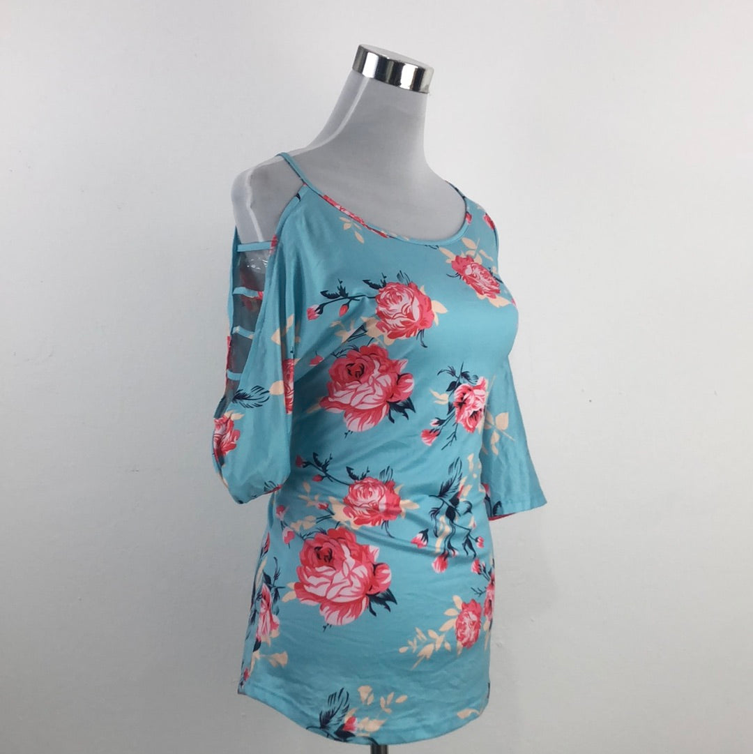 Blusa Azul de Flores