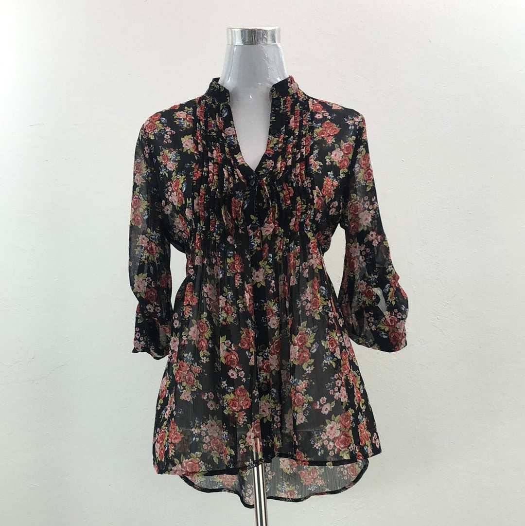 Blusa Floral Negro Weavers