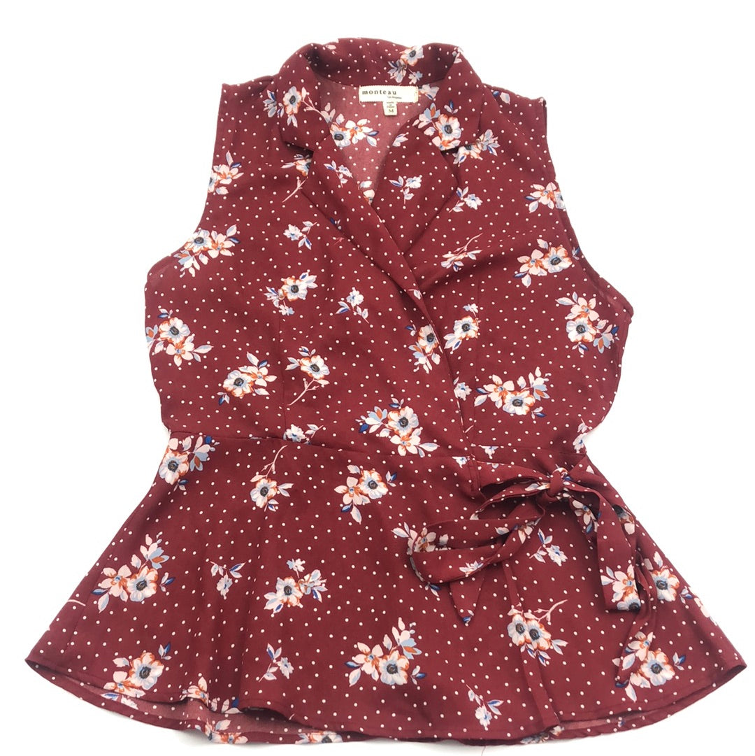 Blusa Rojo Vino de Flores Monteau