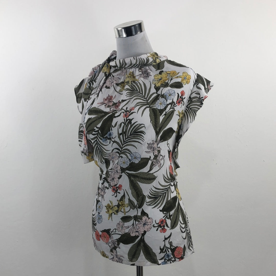 Blusa Blanco de Flores Liz Claiborne