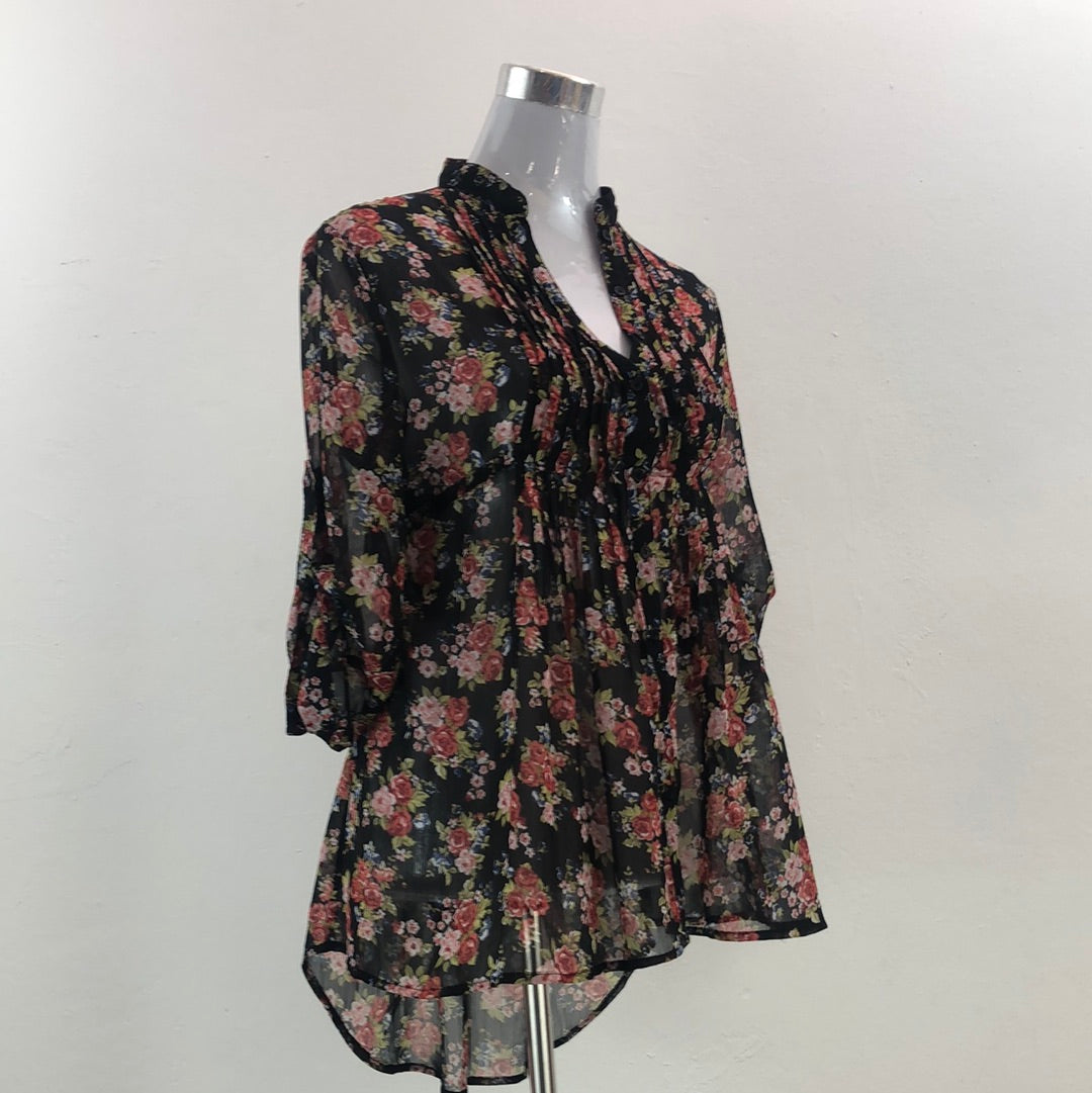 Blusa Floral Negro Weavers