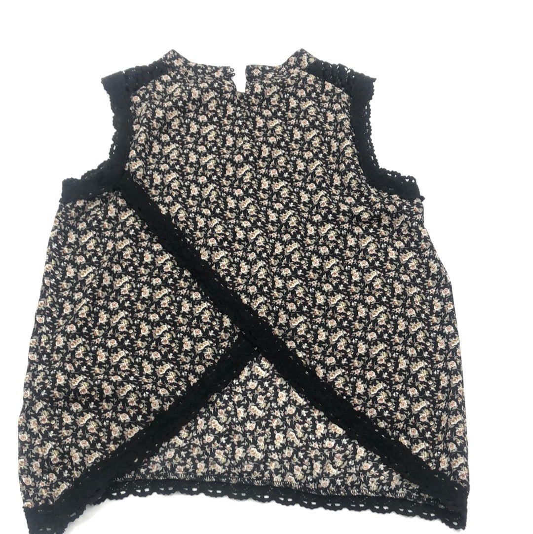 Blusa Negro de Flores Paper Crane