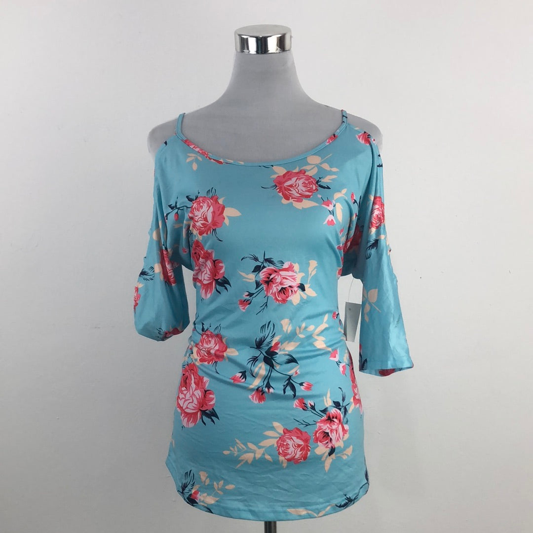 Blusa Azul de Flores