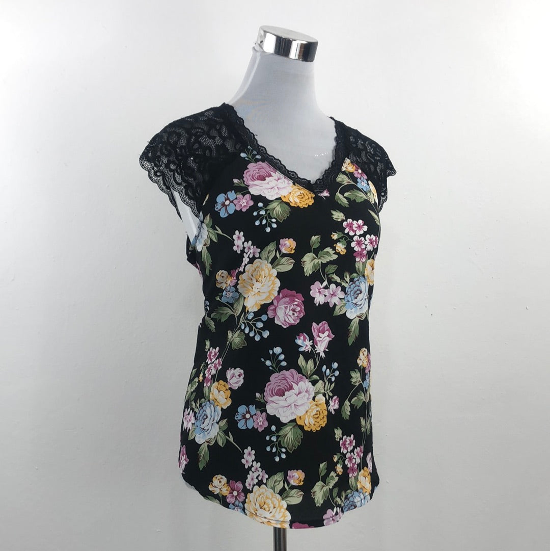 Blusa Negro de Flores Shein