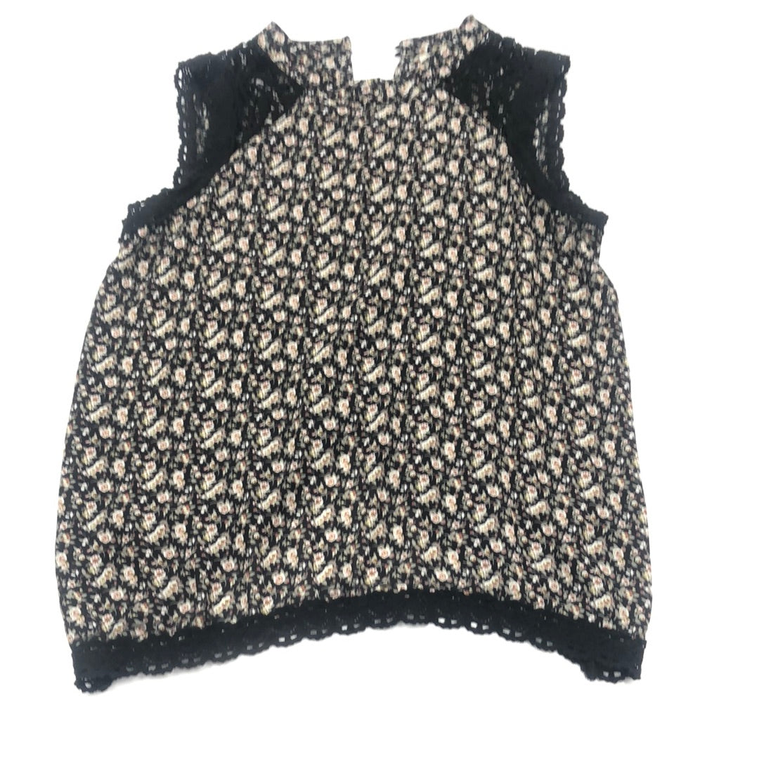 Blusa Negro de Flores Paper Crane
