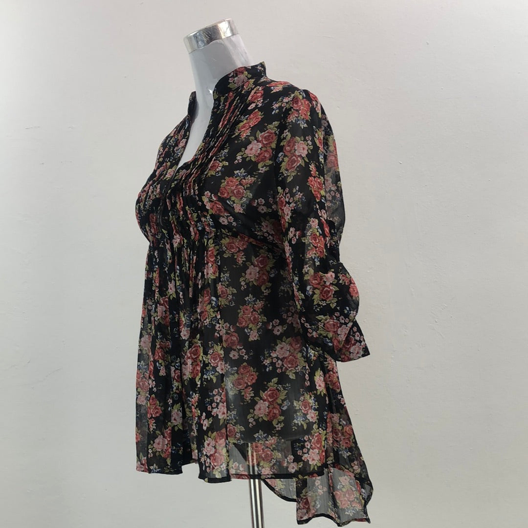 Blusa Floral Negro Weavers