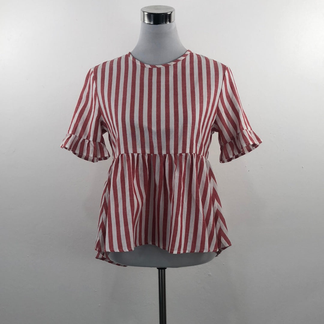 Blusa Rojo de Rayas Shein