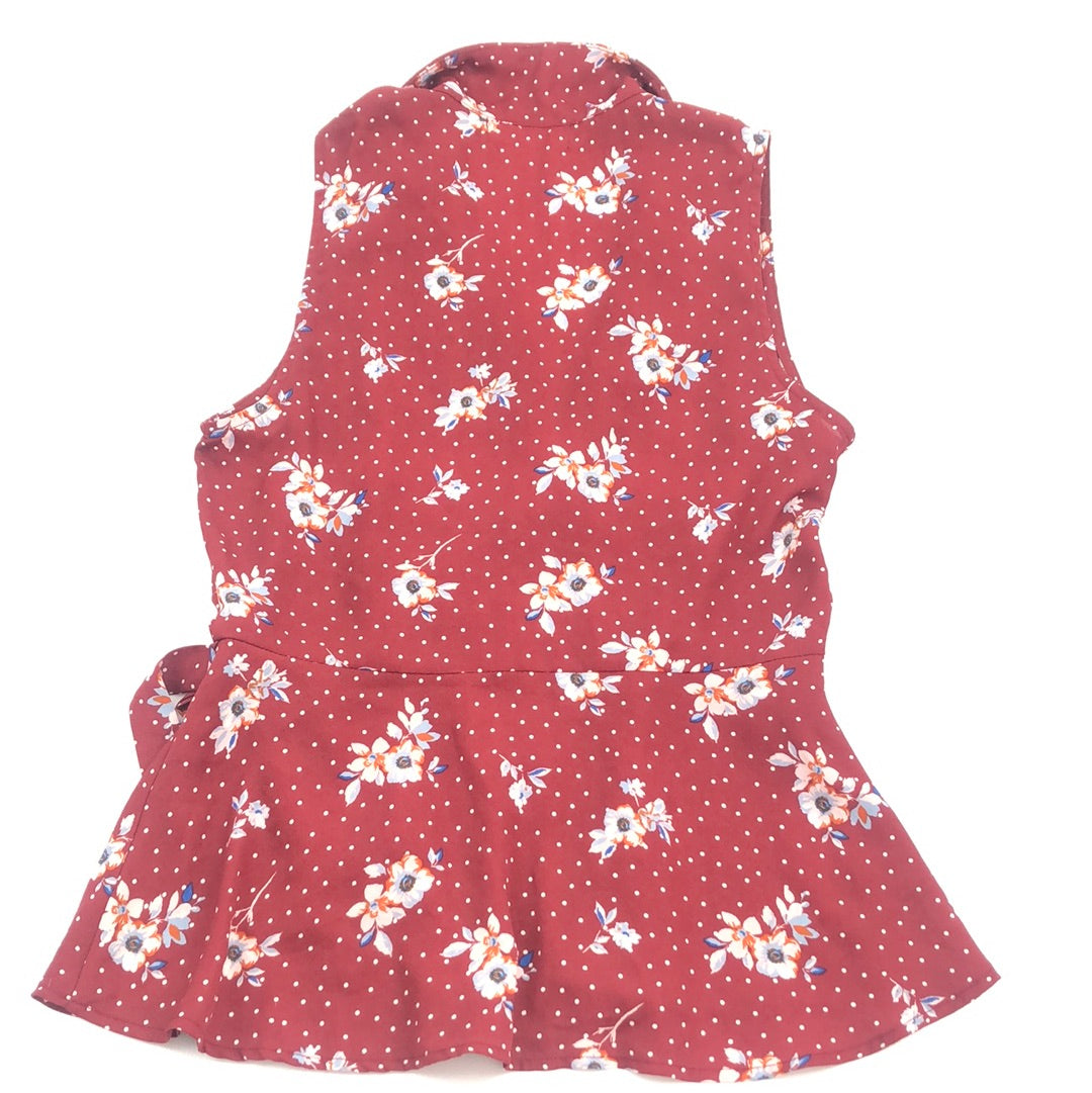 Blusa Rojo Vino de Flores Monteau