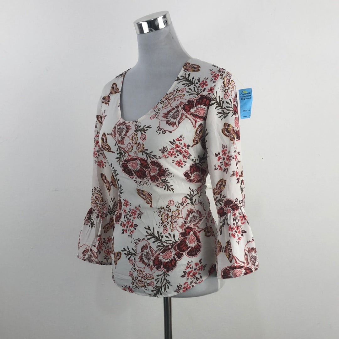 Blusa Blanco de Flores Como Vintage