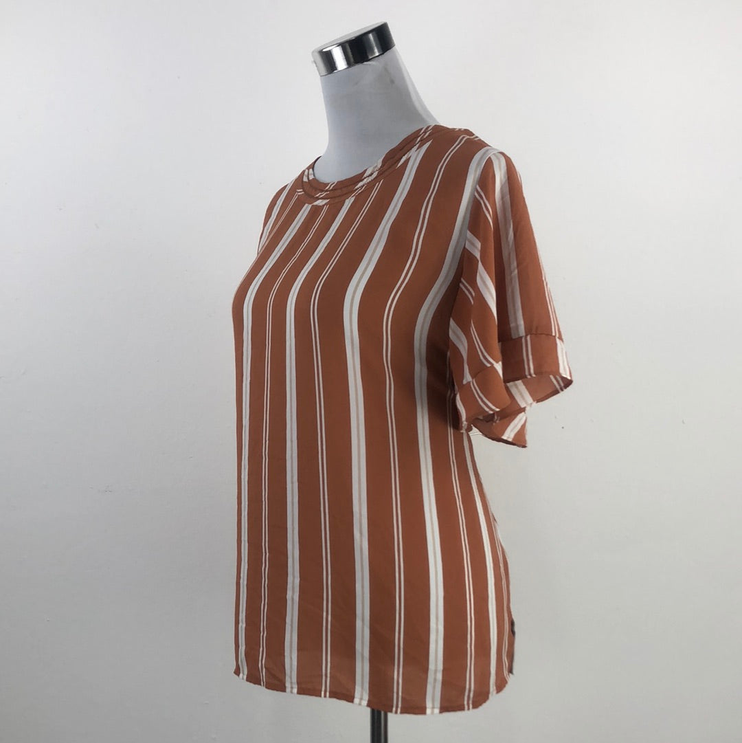 Blusa Marron de Rayas Liz Claiborne