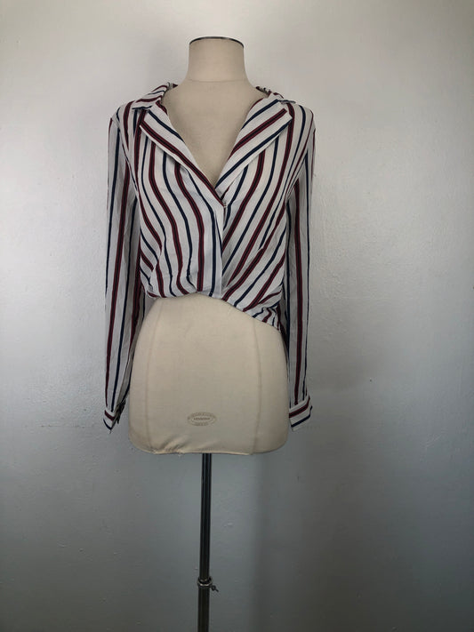 Camisa Blanco de Rayas Forever 21