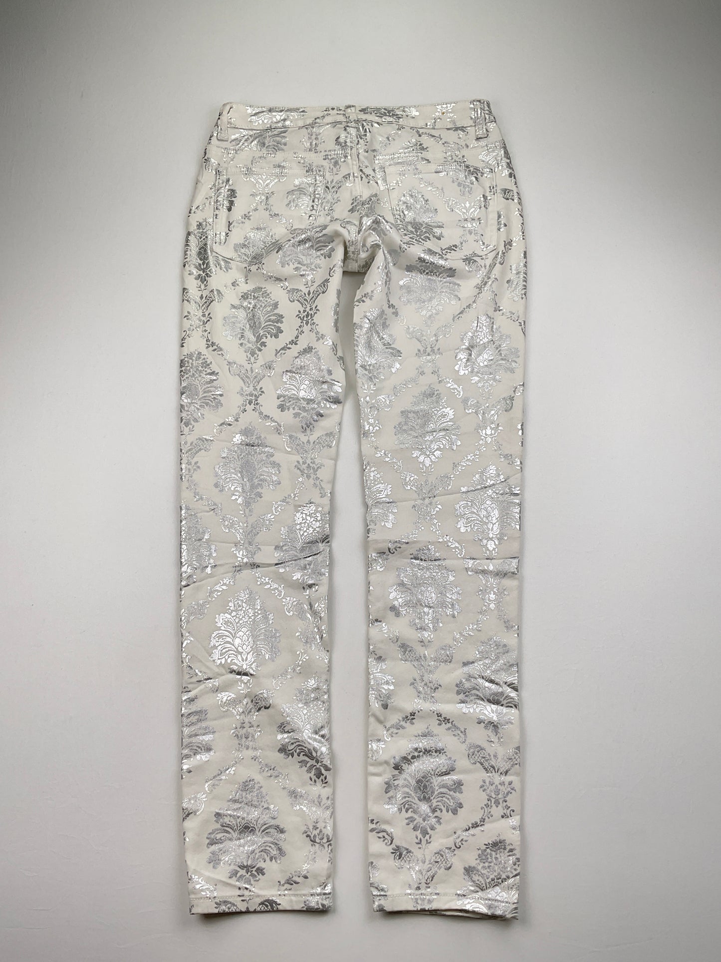 Pantalon Jeans Blanco Floral Hybrid