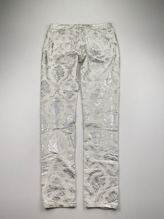 Pantalon Jeans Blanco Floral Hybrid