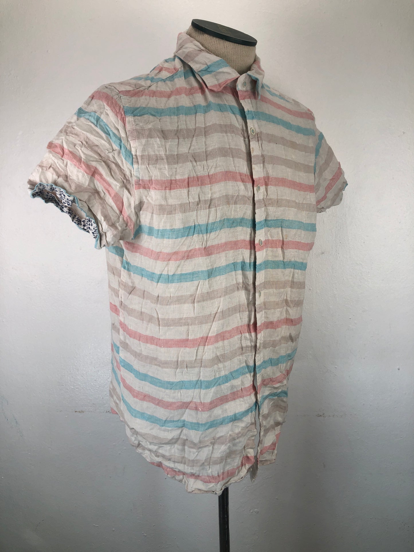 Camiseta multicolor de Rayas  Denim Flower