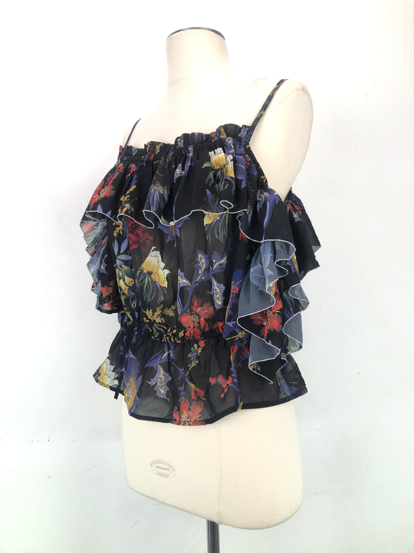 Blusa Negro de Floral Guess