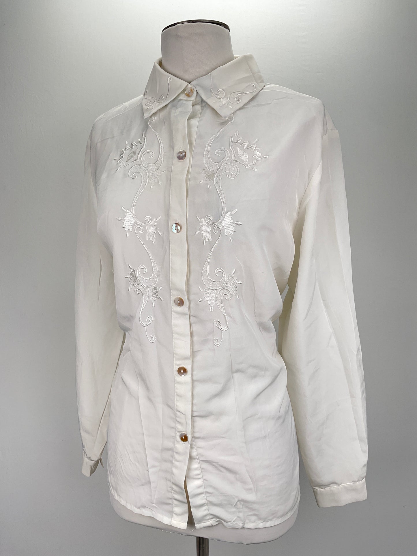 Camisa Blanco Floral Babara Graffeo