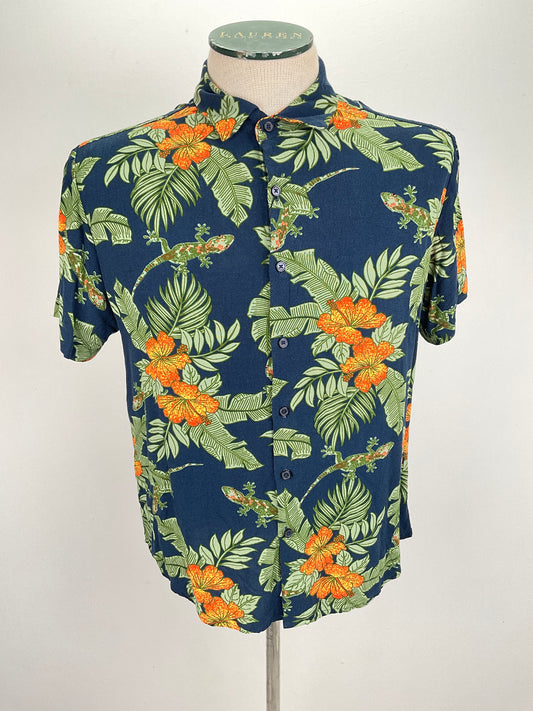 Camisa Azul marino Floral Denim Flower
