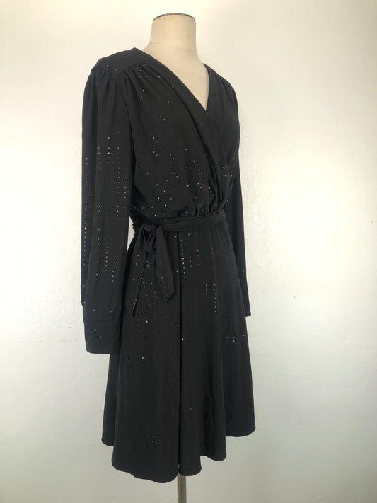 Vestido Negro de Brillo Dkny